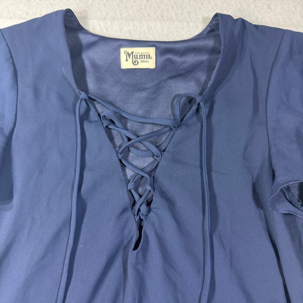 Show Me Your MuMu Kylie Lace Up Dress Navy Blue Small